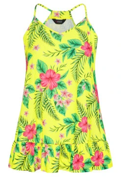 YOURS Curve Bright Yellow Tropical Print Frill Hem Cami Top 8 YOURS Curve Bright Yellow Tropical Print Frill Hem Cami Top -Luna Looks Zone 98e1b585 9dcc 4d 300715 X