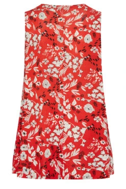 YOURS Curve Red Floral Pleat Front Vest Top -Luna Looks Zone 98f3ab31 e953 44 302199 Y