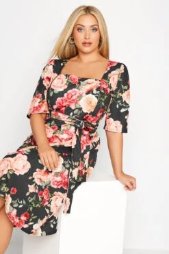 YOURS LONDON Curve Black Floral Print Square Neck Dress 9 YOURS LONDON Curve Black Floral Print Square Neck Dress -Luna Looks Zone 98f3b1d2 a418 43 161792 D