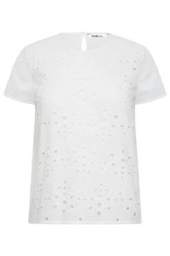 YOURS PETITE Curve White Broderie Anglaise Short Sleeve Top -Luna Looks Zone 99a280c7 cd4f 40 174534 X