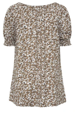 YOURS Curve Beige Brown Floral Print Gypsy Top -Luna Looks Zone 99fcea6b eb4d 49 131967 Y