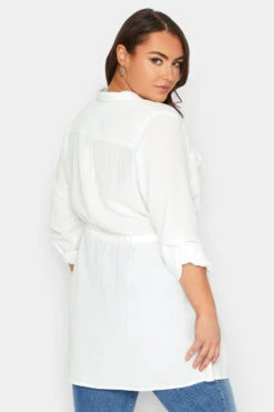 YOURS Curve White Utility Tunic Linen Look Shirt 7 YOURS Curve White Utility Tunic Linen Look Shirt -Luna Looks Zone 9a2a5ad7 3292 47 131748 C
