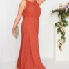 YOURS LONDON Curve Orange Pleated Maxi Dress