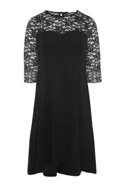 YOURS LONDON Curve Black Lace Sweetheart Midi Dress -Luna Looks Zone 9b5ad64b de9a 40 162027 X