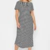 YOURS PETITE Curve Black Stripe Midaxi Dress