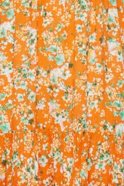 YOURS Curve Orange Floral Print High Low Wrap Dress -Luna Looks Zone 9d8054ef e885 42 137468 Z
