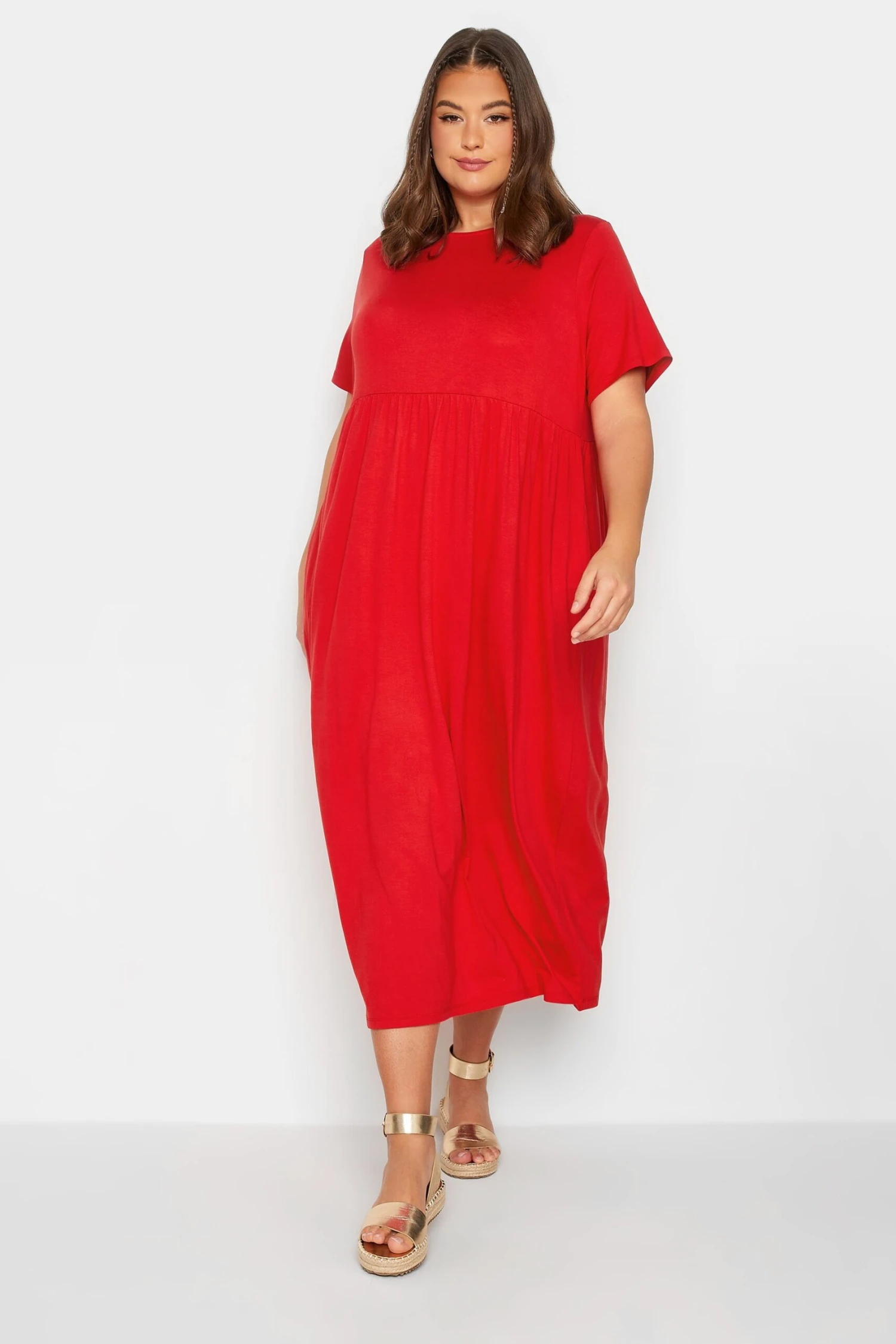 LIMITED COLLECTION Curve Red Pocket Maxi Dress 1 LIMITED COLLECTION Curve Red Pocket Maxi Dress