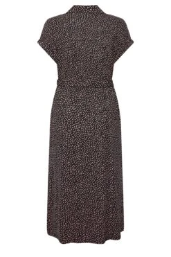 YOURS Curve Black Leaf Print Spilt Hem Midaxi Shirt Dress -Luna Looks Zone 9e23a814 caf2 4b 137433 Y