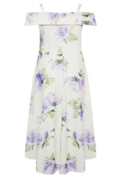 YOURS LONDON Curve White Floral Bardot Midi Dress -Luna Looks Zone 9efb04ff 1795 49 162211 Y