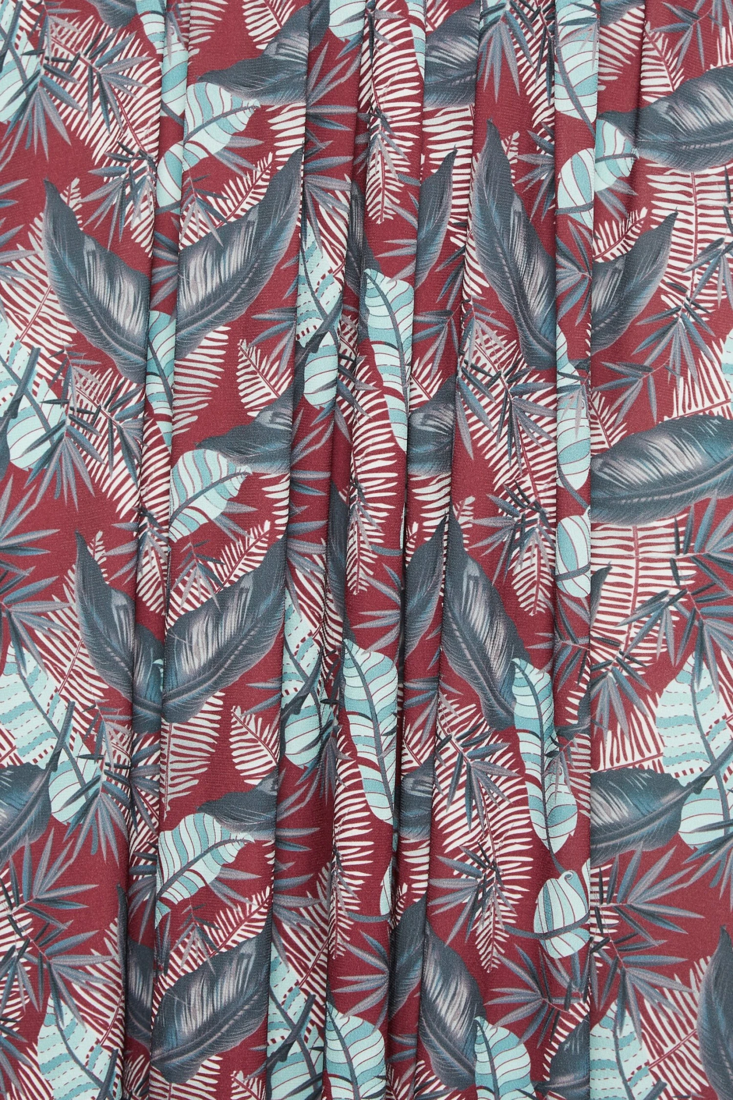 YOURS Curve Red Leaf Print Maxi Wrap Dress 4 YOURS Curve Red Leaf Print Maxi Wrap Dress - Image 4