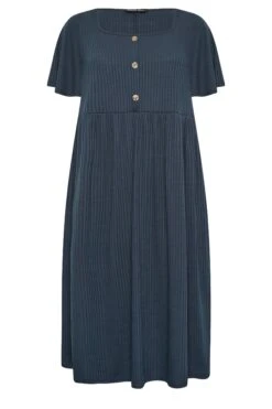 LIMITED COLLECTION Curve Blue Ribbed Square Neck Midi Dress 10 LIMITED COLLECTION Curve Blue Ribbed Square Neck Midi Dress -Luna Looks Zone 9ff02d0d 5780 4c 215630 X