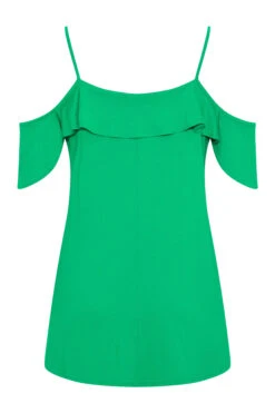 YOURS Curve Apple Green Frill Cold Shoulder Top -Luna Looks Zone a095d390 b5c6 4e 320167 Y