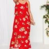 YOURS LONDON Curve Red Floral Overlay Maxi Dress