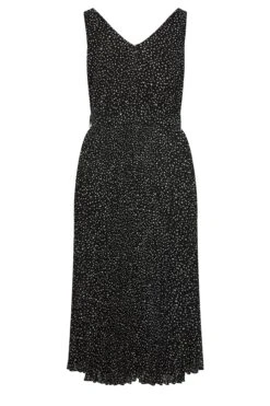 YOURS LONDON Curve Black Spot Print Pleated Maxi Dress -Luna Looks Zone a0e9e71a b396 47 162083 Y