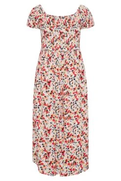 YOURS Curve Red Floral Bardot Maxi Dress -Luna Looks Zone a0f29a86 da8a 46 137095 Y