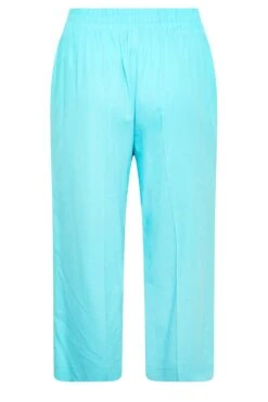 YOURS Curve Aqua Blue Linen Look Culottes -Luna Looks Zone a188efaa 23f3 4f 144767 Y