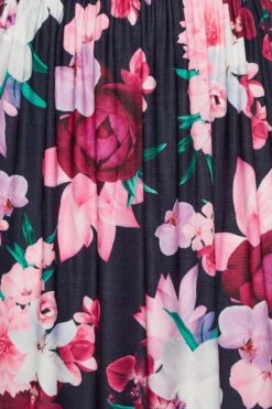 YOURS LONDON Curve Navy Blue Floral Shirred Maxi Dress -Luna Looks Zone a1e27680 ca4a 45 162125 Z