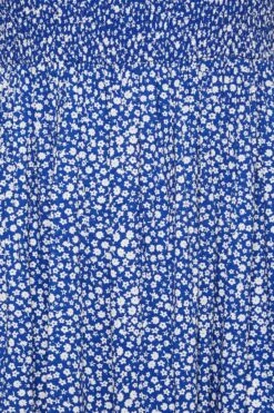 YOURS Curve Cobalt Blue Ditsy Print Shirred Bardot Maxi Dress 9 YOURS Curve Cobalt Blue Ditsy Print Shirred Bardot Maxi Dress -Luna Looks Zone a27a3dd6 6376 42 137288 Z