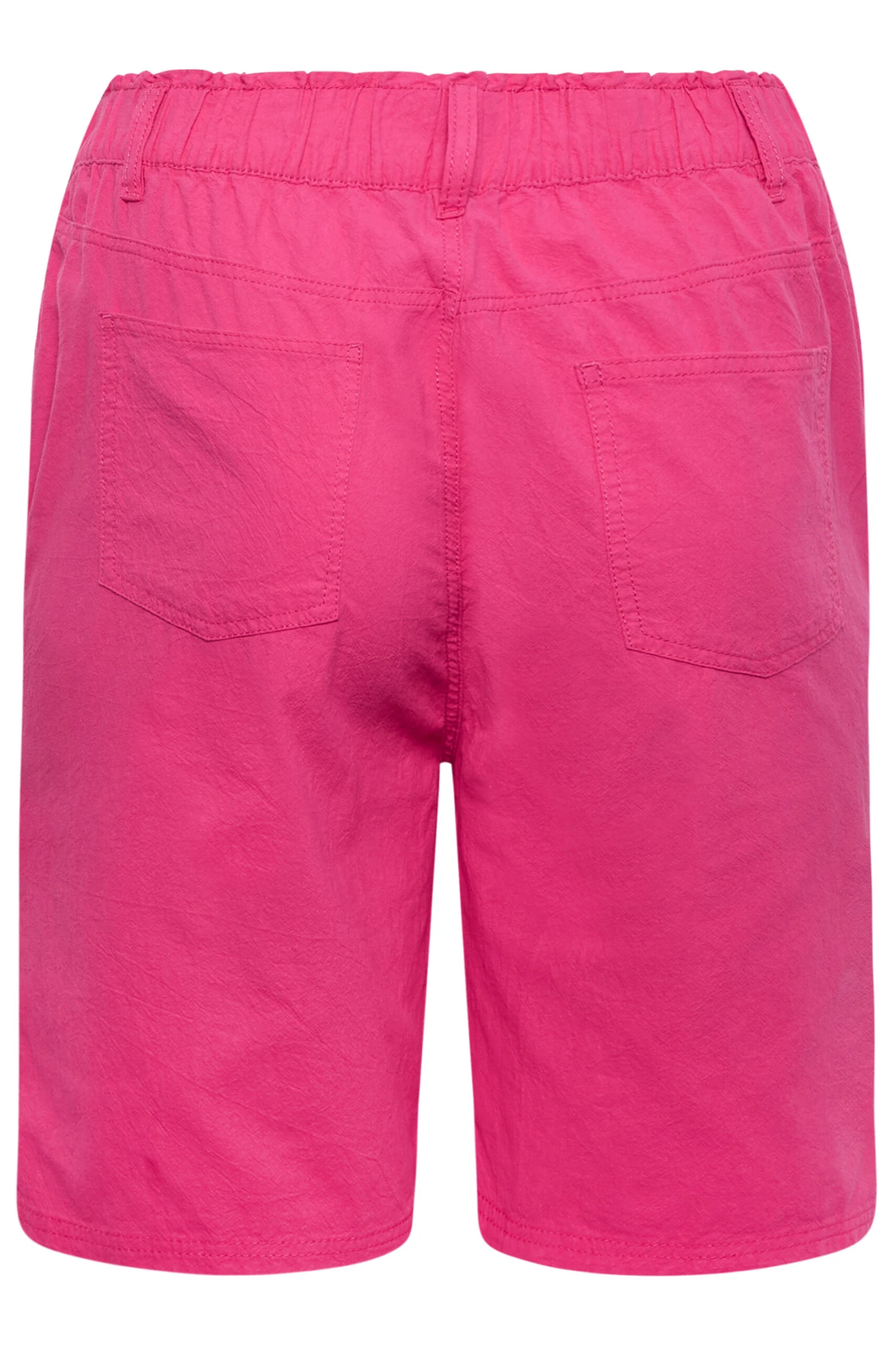 YOURS Curve Hot Pink Cotton Shorts 4 YOURS Curve Hot Pink Cotton Shorts - Image 4