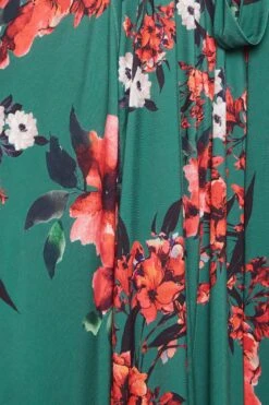 YOURS LONDON Curve Green Floral Cold Shoulder Wrap Dress -Luna Looks Zone a2c432d2 9c44 4c 162179 Z