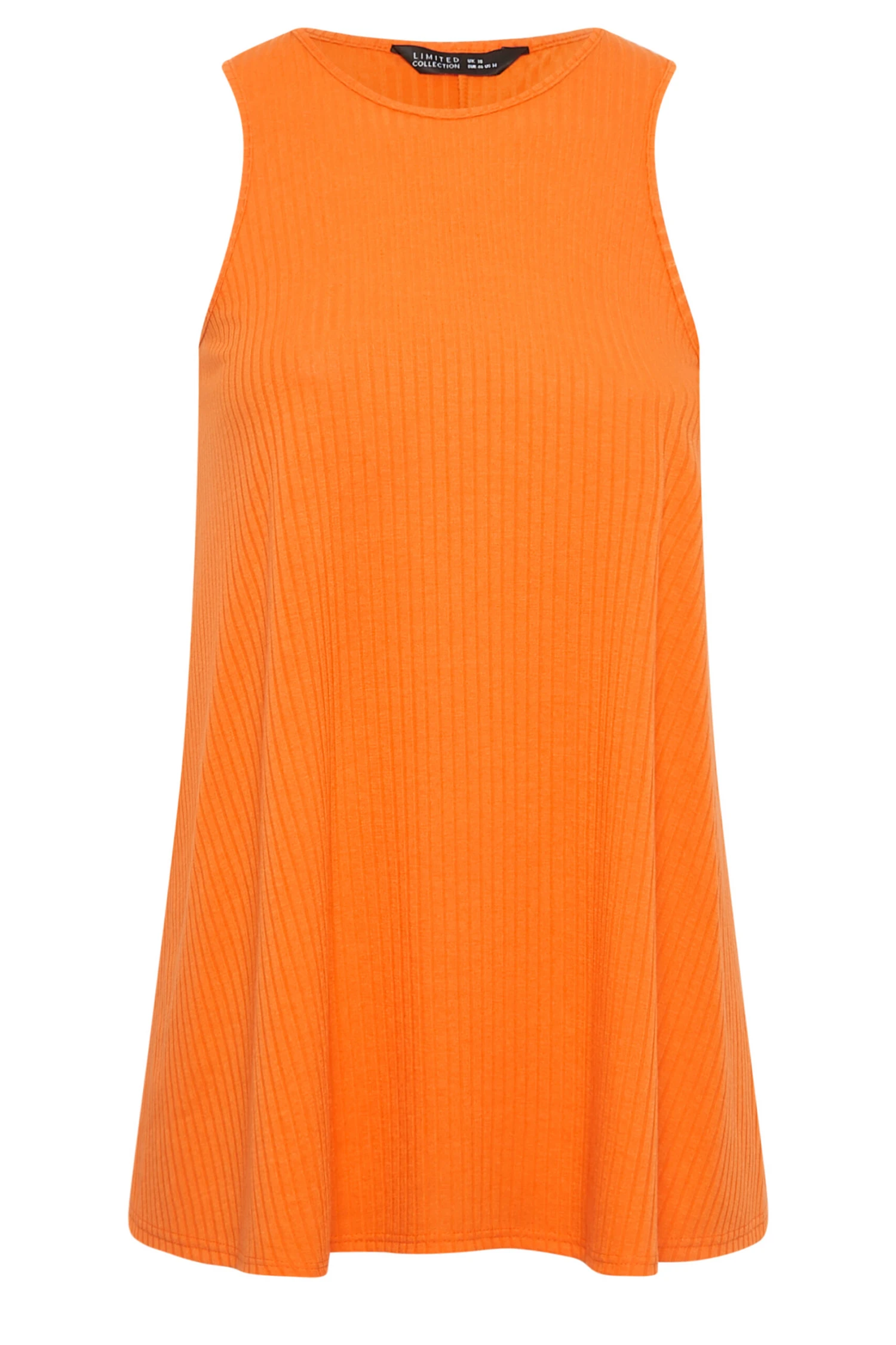 LIMITED COLLECTION Curve Orange Ribbed Racer Cami Vest Top 5 LIMITED COLLECTION Curve Orange Ribbed Racer Cami Vest Top - Image 5