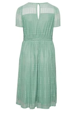 YOURS LONDON Curve Sage Green Lace Skater Dress -Luna Looks Zone a57248ab 09c5 41 161998 Y