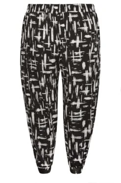 YOURS Curve Black Stripe Cropped Jersey Harem Joggers -Luna Looks Zone a58c031c 980d 4d 144760 Y