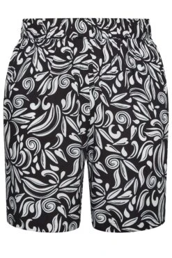 YOURS Curve Black Monochrome Swirl Shorts -Luna Looks Zone a5c868a9 a7b6 4c 144798 X