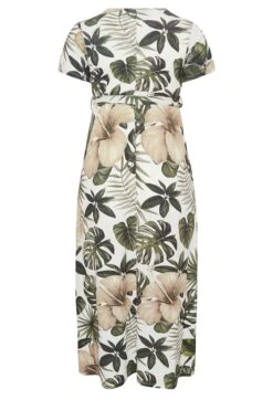 YOURS Curve White Tropical Leaf Print Wrap Dress -Luna Looks Zone a5d6e9e5 4cd6 49 301990 Y