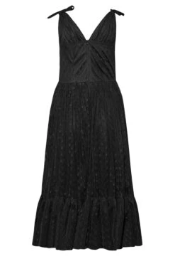 YOURS LONDON Curve Black Spot Mesh Tiered Dress -Luna Looks Zone a68a4b06 1fcf 42 161717 Y