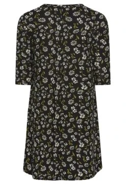 YOURS Curve Black Daisy Print Drape Pocket Mini Dress -Luna Looks Zone a6d46bf3 2a26 45 301908 Y