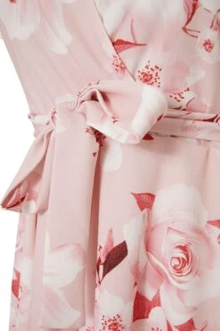 YOURS LONDON Curve Blush Pink Floral Wrap Skater Dress -Luna Looks Zone a7b4db45 1a7e 46 161421 S