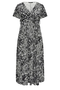 YOURS Curve Black Paisley Print Wrap Maxi Dress -Luna Looks Zone a8454442 a40b 41 302074 X