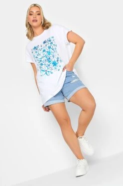 LIMITED COLLECTION Curve White Floral Graphic T-Shirt