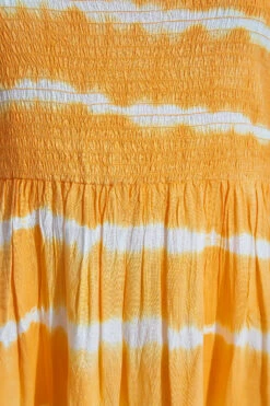 YOURS Curve Yellow Tie Dye Shirred Peplum Vest Top -Luna Looks Zone a959bd19 1302 4f 131607 Z