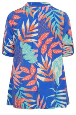 YOURS Curve Blue Leaf Print Collared Tunic Top 11 YOURS Curve Blue Leaf Print Collared Tunic Top -Luna Looks Zone a9948dbf b5c4 49 300755 Y