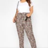 YOURS LONDON Curve Black Leopard Print Tapered Harem Trousers