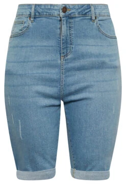 YOURS Curve Light Blue Mid Cat Scratch Shorts -Luna Looks Zone aa0a0e67 a0c2 44 144714 X