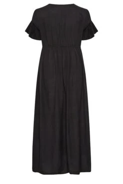 LIMITED COLLECTION Curve Black Frill Sleeve Cotton Maxi Dress -Luna Looks Zone aae2cfbc 35d7 48 215680 Y