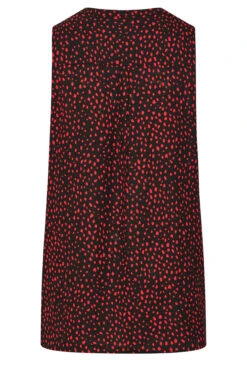 YOURS Curve Black & Red Dalmatian Pleat Detail Top -Luna Looks Zone aaf2391a 6cc1 46 173965 Y