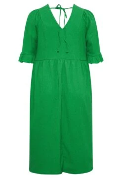 YOURS Curve Green Textured Smock Midi Dress -Luna Looks Zone ab16e565 2fd6 48 137507 Y