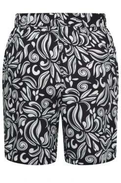 YOURS Curve Black Monochrome Swirl Shorts -Luna Looks Zone abf7720e 32f0 4e 144798 Y