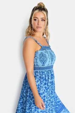 LIMITED COLLECTION Curve Blue Floral Border Print Maxi Dress -Luna Looks Zone ac816ee8 17ab 4c 215799 D