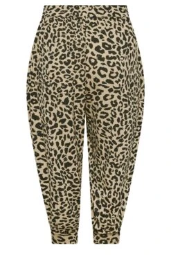 YOURS Curve Beige Brown Animal Print Cropped Harem Trousers -Luna Looks Zone accbb329 7edc 4c 144889 Y