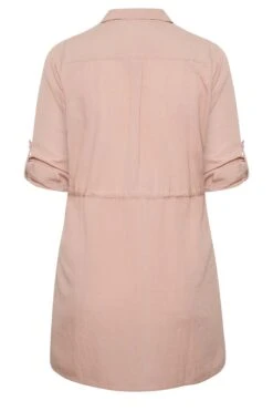 YOURS Curve Blush Pink Utility Tunic Linen Look Shirt -Luna Looks Zone ade83078 6501 40 131721 Y