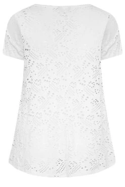 YOURS Curve 2 PACK White & Black Broderie Anglaise Swing V-Neck T-Shirt -Luna Looks Zone adf5bf4d 15ca 4f 320690 Y