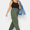 YOURS Curve Khaki Green Harem Joggers