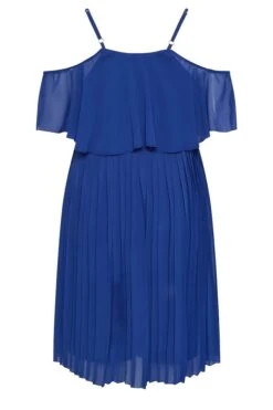 YOURS LONDON Curve Cobalt Blue Pleated Overlay Midi Dress -Luna Looks Zone afbe93e5 1c86 4f 162120 Y