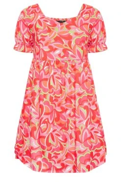 LIMITED COLLECTION Curve Red Abstract Print Smock Dress -Luna Looks Zone b0a5419c 76b4 4c 215538 X