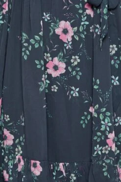 YOURS LONDON Curve Navy Blue Floral Ruffle Hem Maxi Dress -Luna Looks Zone b2a92215 02aa 42 162106 Z